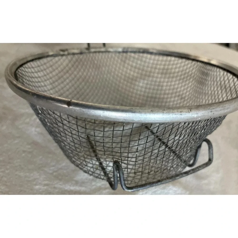 Vintage‎ Round Stainless Mesh Basket 7 Inch French Fryer Basket With Handle